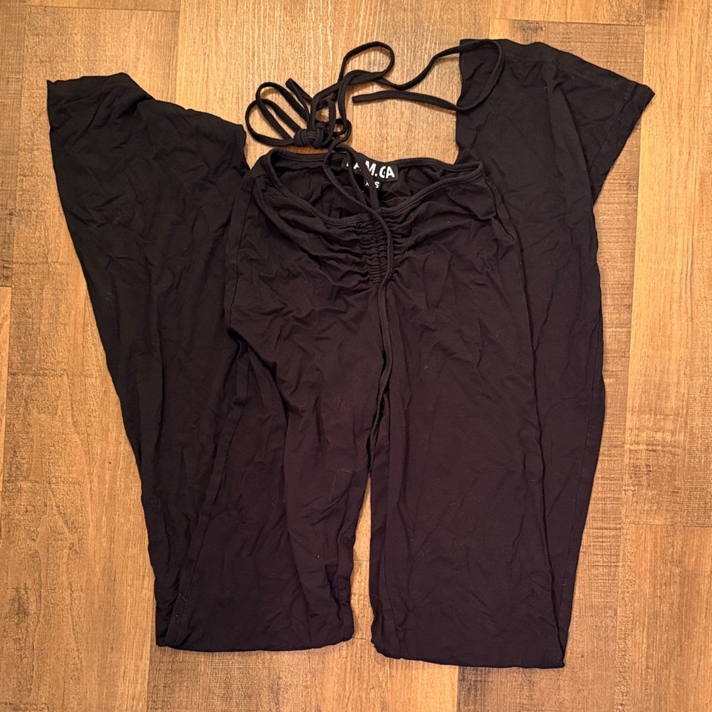 I am Gia tie waist strappy flare pants